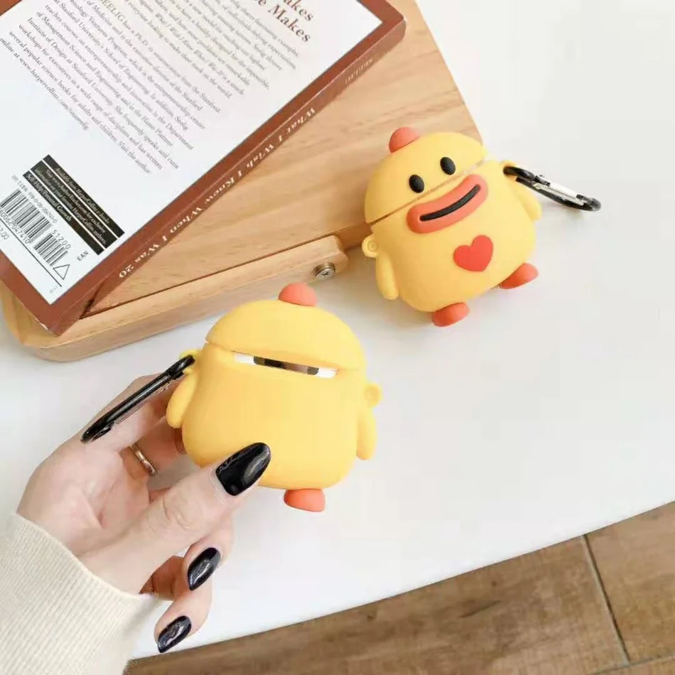 Для AirPods чехол 3D милый мультфильм голова животного с плюшевой сумкой чехол для Airpods 2/i10/i11 TWS Защитная крышка с крючок карабина