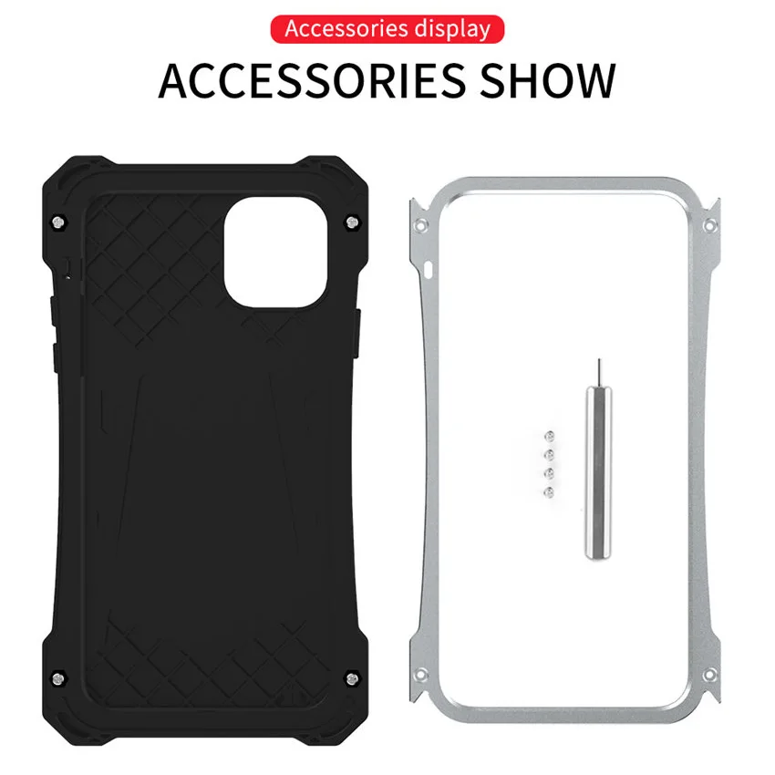 R-Just металлический алюминиевый защитный чехол для iPhone 11 Pro Max Dirt противоударный водонепроницаемый 3 в 1 защитный чехол для iPhone 11 Pro Coque