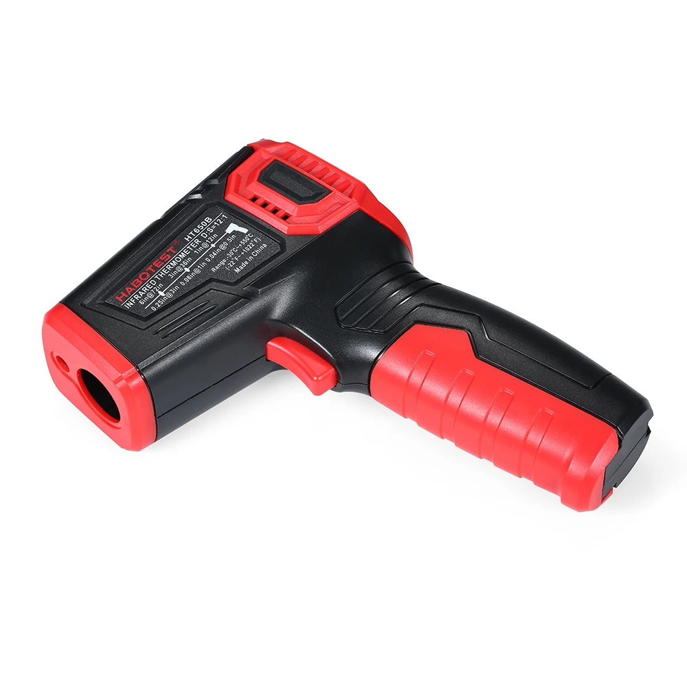 HABOTEST Non-contact IR Infrared Thermometer Digital Handheld Temperature Tester 12:1 Pyrometer Color LCD Display
