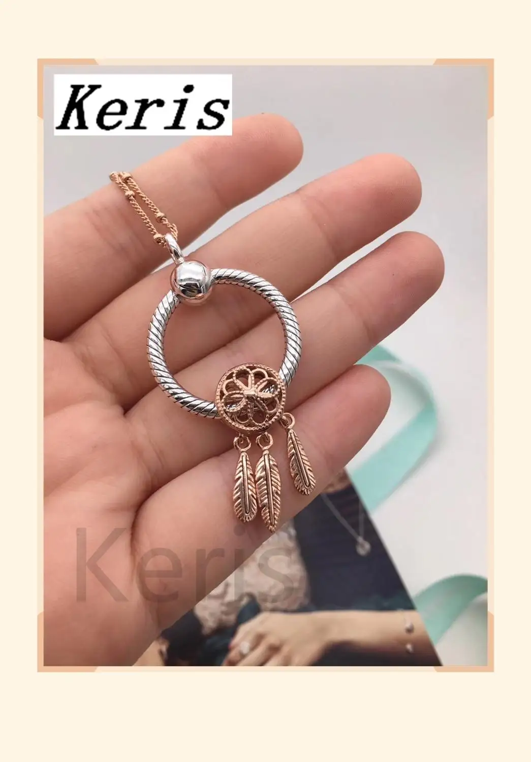 

Keris Store High Quality Reproduction 1:1 100% Silver Ring Vintage Flower String Necklace Pendant Free Of Charge