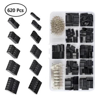 

620 Pieces/set 2.54mm Dupont Housing Connectors Pin Header Male Female Crimp Pins Kit For Arduino And Raspberry Pi Projects