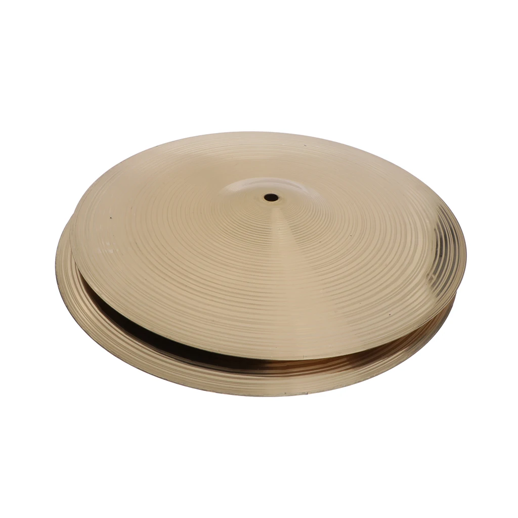 

Pack of 2 Brass Drum Hi Hat Cymbals 14in for Drummer Beginners