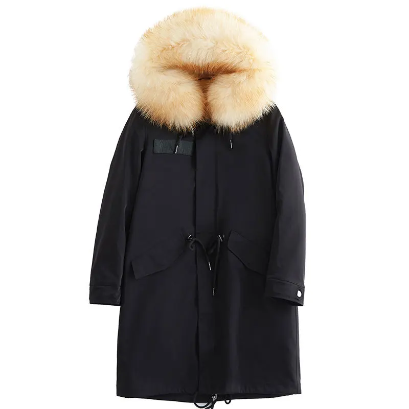 

2020 New Fault Code Send Overcome Woman Long Fund Heavy Seta Lead Leather And Fur Parker Overcoat Woman