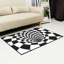 3D современные белые черные геометрические вихревые короткие печатные ковры для гостиной спальни коврик нескользящий коврик