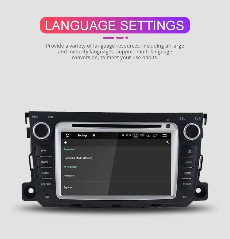 Besina Android 9,0 автомобильный dvd-плеер для Mercedes Benz Smart 2013- gps 2 Din автомобильный радиоприемник мультимедиа 4G+ 64G wifi