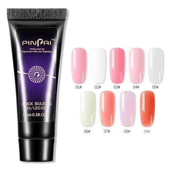 

3pcs Poly Builder UV Gel Quick Building Nail Tips Finger Extension 15ml with Transparent False Nails Decoration