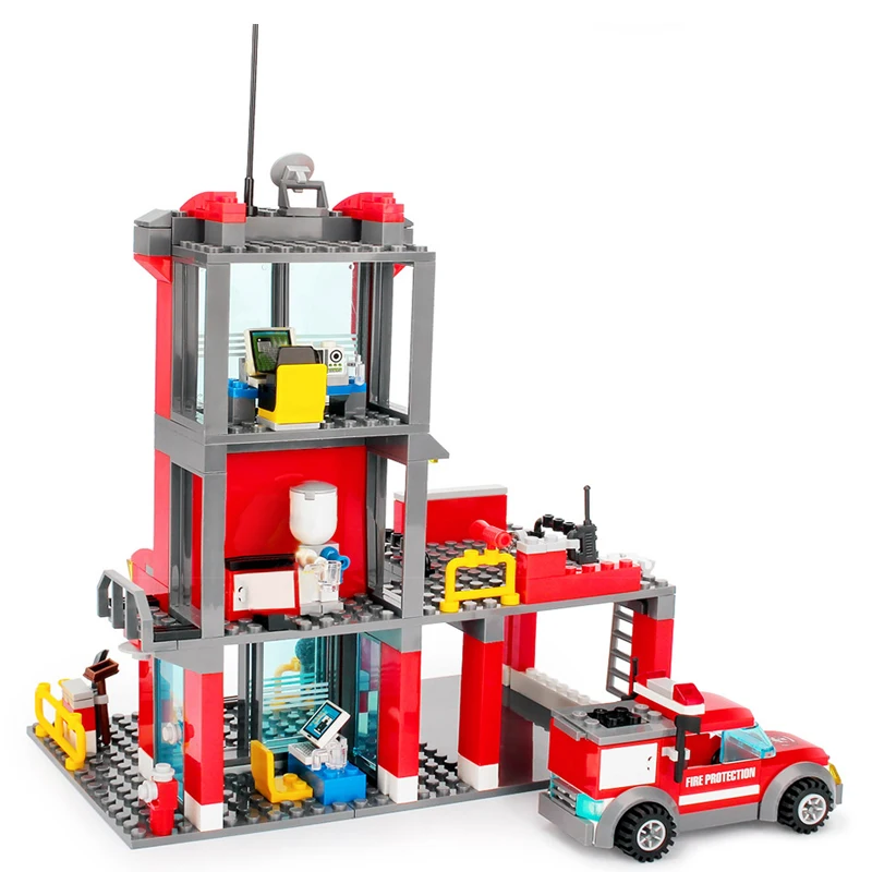 

300+pcs Fire Station Building Block Firefighter Figures Blocks DIY Bricks Building Toys Educational Toys For Children Gift
