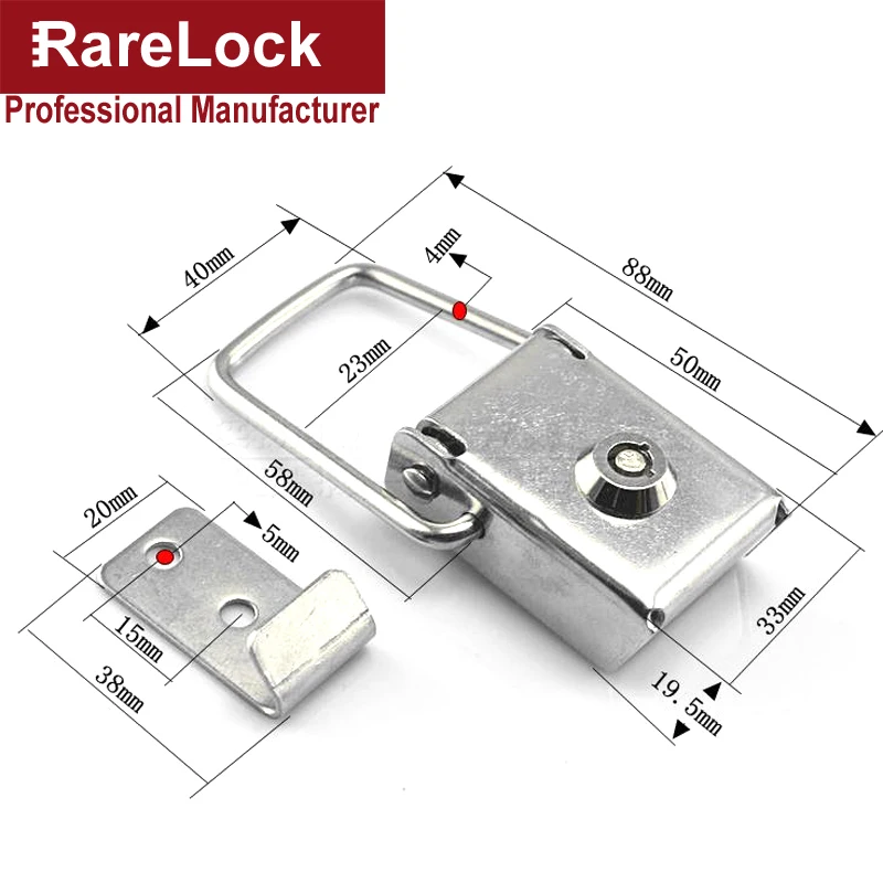 Rarelock 304 из нержавеющей Засов Замок для двери световой короб витрина деревянный замок Электрический шкаф аппаратные средства DIY JA9 aa