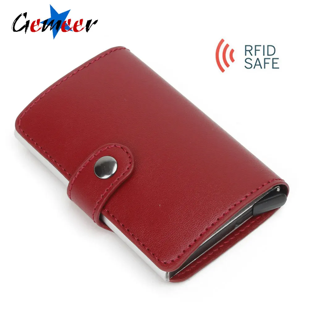 

Gemeer RFID Automatic Wallet Credit Card Holder Case Aluminum Alloy Anti-Degaussing Anti-Theft RFID Bank Credit Card