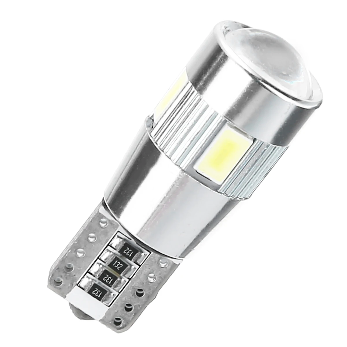 2pcs T10 Canbus Bulb 5630 6 SMD LED Error Free Car Side Wedge Light Bulb With Lens Auto Interior Dome Map Door Lamp