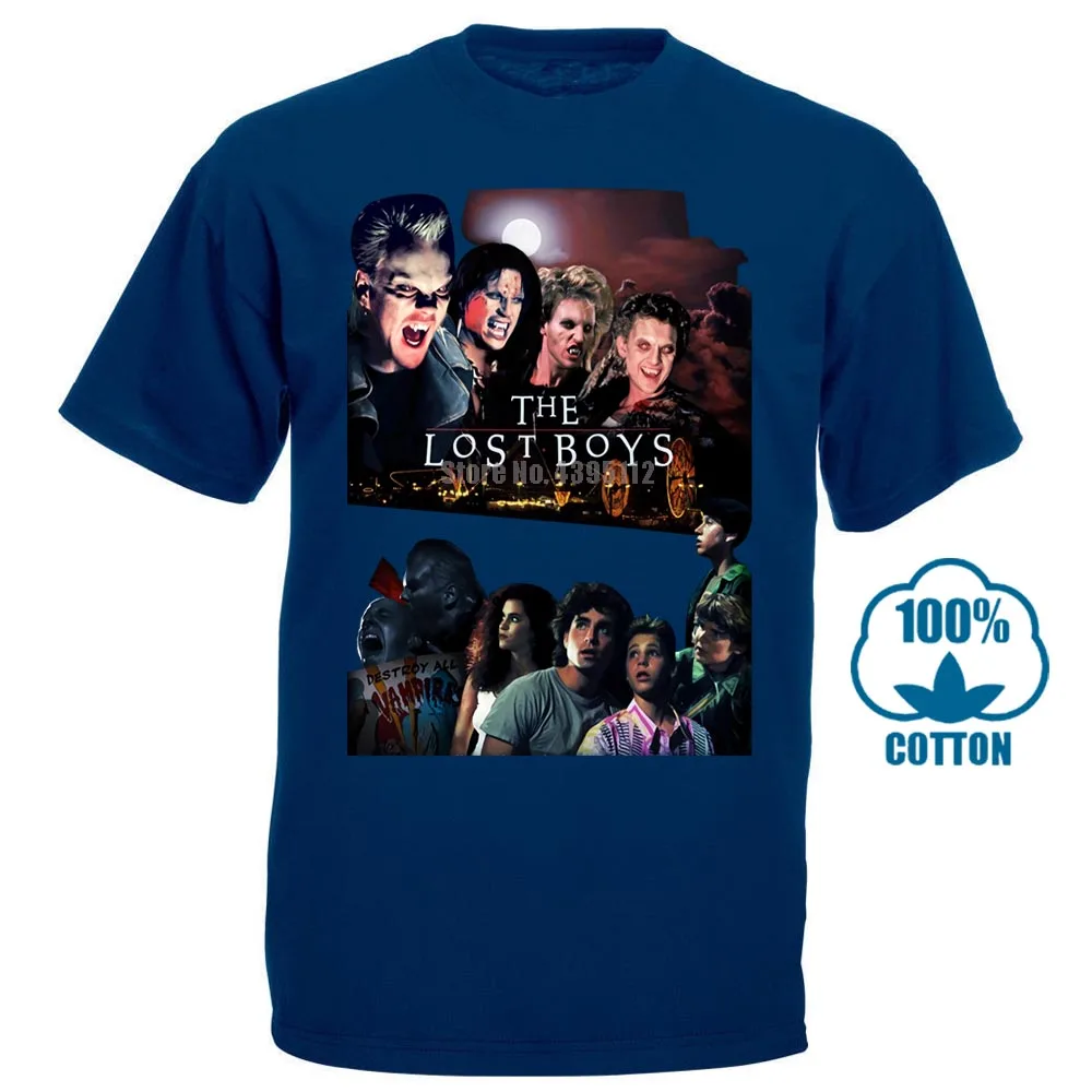 Забавная Мужская футболка с принтом «The Lost Boys», уличная футболка Харадзюку, Спортивная футболка, футболки с короткими рукавами, топы для мужчин - Цвет: Тёмно-синий