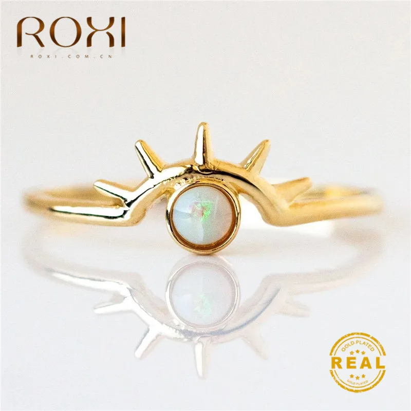 ROXI тонкий дизайн круглый Опал Кольца для Для женщин Золотой глаз в форме кольца «Неделька» изысканные обручальное кольцо для помолвки кольца подарок