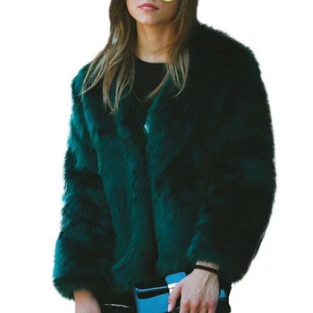 

Small Fresh Temperamental Fur Coat Winter Soft Imitation Rabbit Short Color Matching Fur Outwear Mujer Female Jacket W4