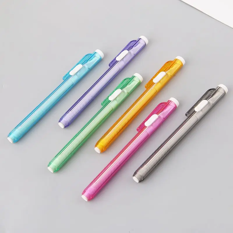 

Creative Press Pen Shaped Eraser Writing Drawing Pencil Erase Student School Office Stationery Learning Painting Accessory D08A