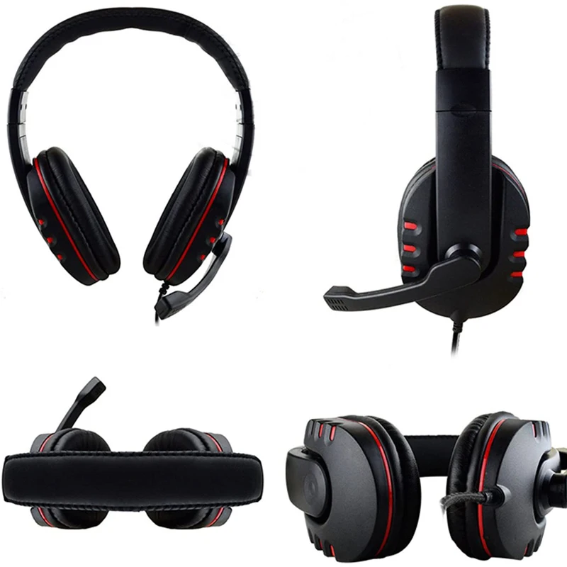 3 5mm Wired Over head Stereo Headband Gaming Headset Headphone with Mic Microphone Volume Control for SONY PS4 PC Tablet Laptop