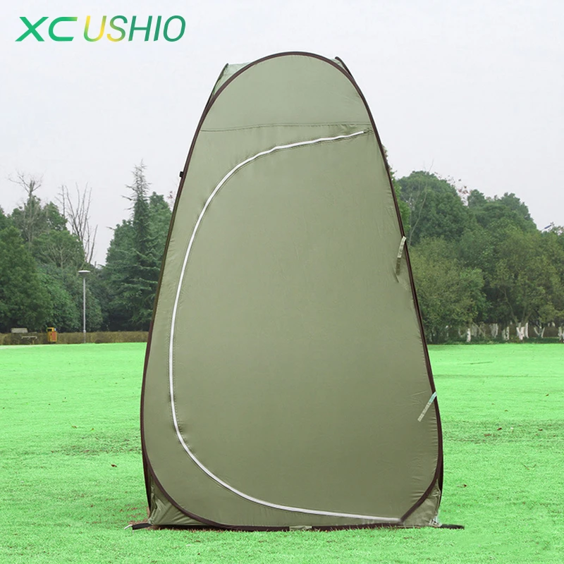 

1 Person Portable Outdoor Pop Up Changing Tent 120*120*190cm Automatic Bottomless Steel Frame Bath Dressing Tent