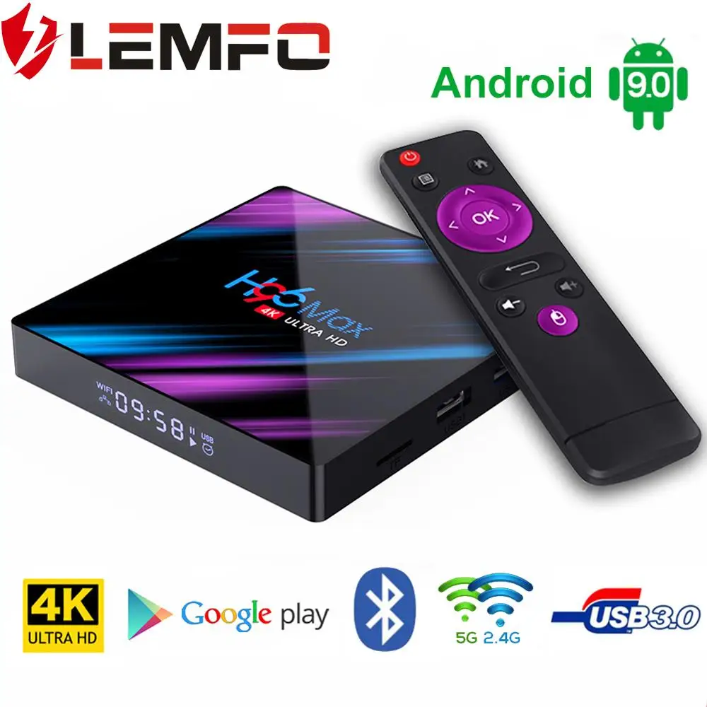 LEMFO H96 MAX Smart tv Box Android 9,0 Rockchip RK3318 4 Гб 64 Гб Поддержка Bluetooth 4,0 HDMI 2,0 RKMC 18,1 4 к H.265 HD Google Play