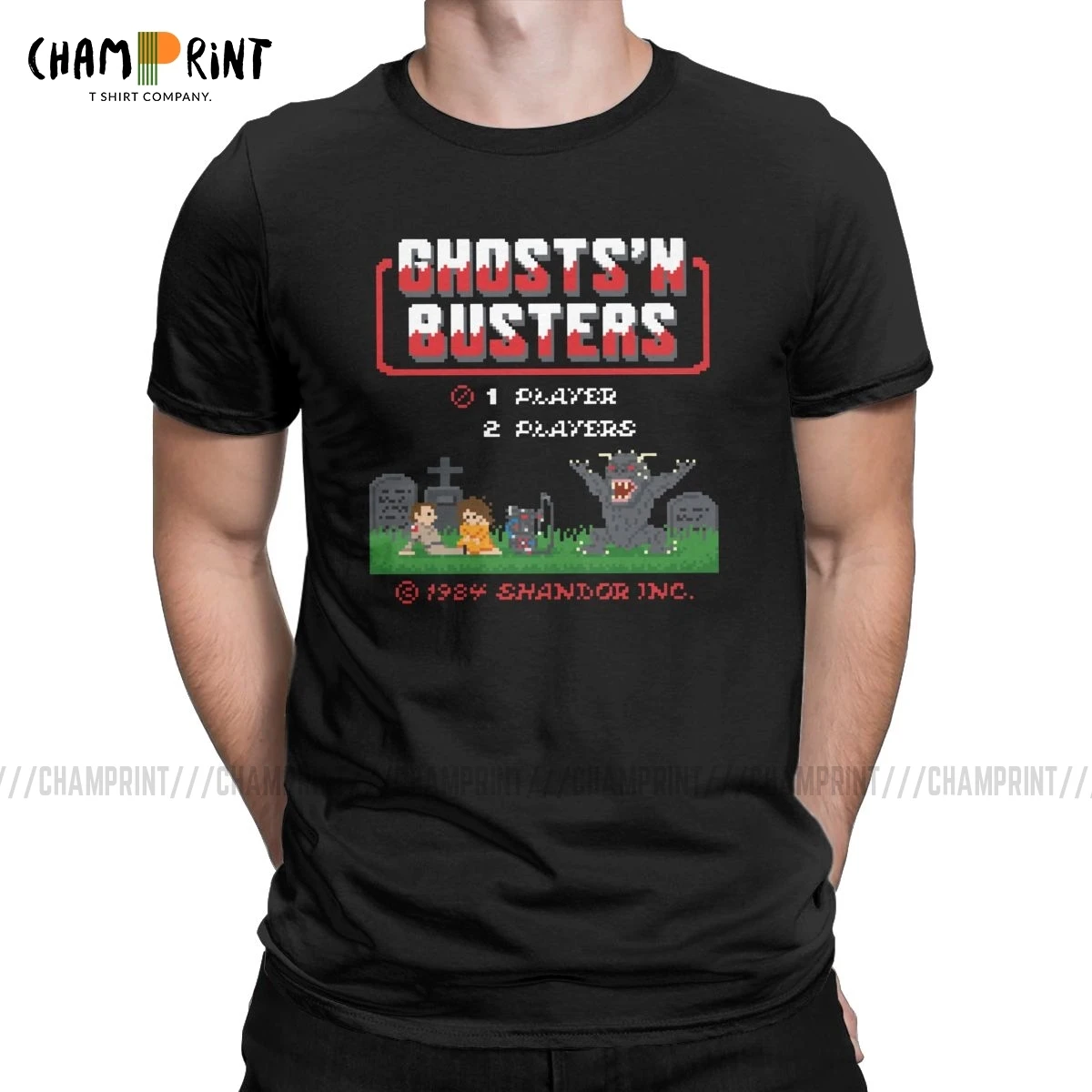 Ghosts 'N Busters T Shirts Men's Awesome T-Shirts Ghouls'N Daimakaimura Arcade Games Tees Short Sleeve Clothing 5XL | Мужская