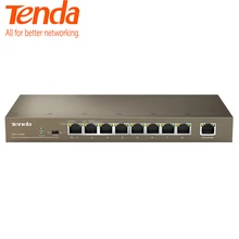 Tenda TEF1109P-8-63W Ethernet сетевой коммутатор gigabit 9-Порты и разъёмы, 250 м дальнее расстояние стабильный PoE Питание, подключи и играй, прочная и надежная
