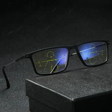 Прогрессивные Мультифокальные очки для чтения, мужские анти-синий светильник, очки для чтения Пресбиопии, очки для дальнозоркости, диоптрийные очки