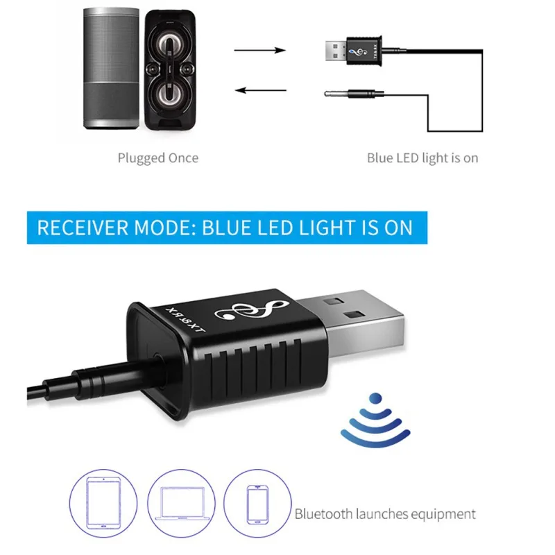 Bluetooth 5,0 аудио приемник передатчик USB AUX 3,5 мм разъем карты памяти