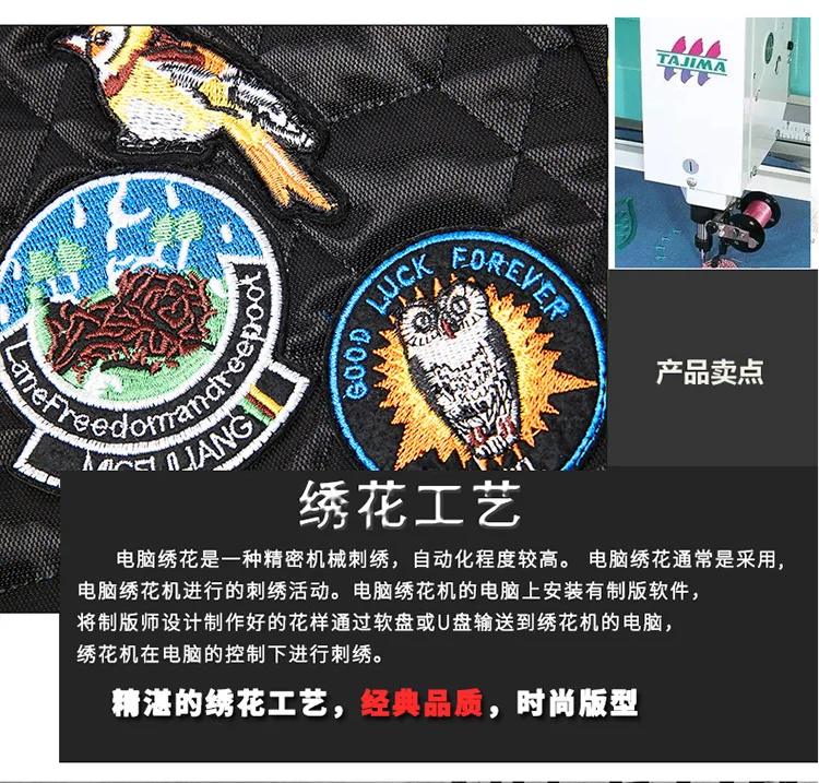 Autumn& Winter New Style Men Embroidered Cartoon Baseball Collar down Jacket Cotton-padded Clothes Slim Fit Large Size Fashion
