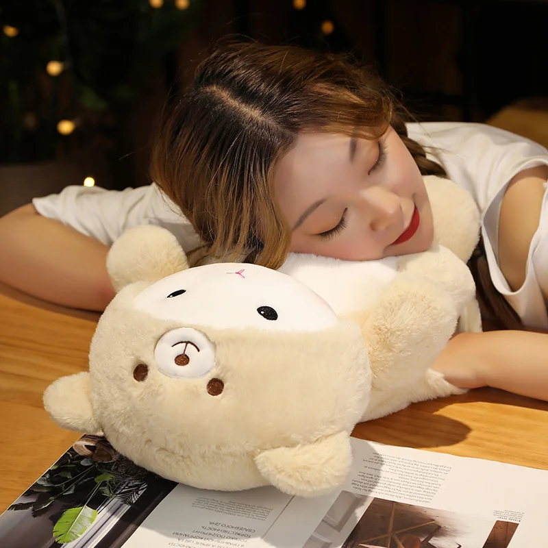 

New Creative Cartoon Plush Animal Cat Turn to Rabbit Pig Bear Pillow Doll Soft Backpack Toy Christmas Gift
