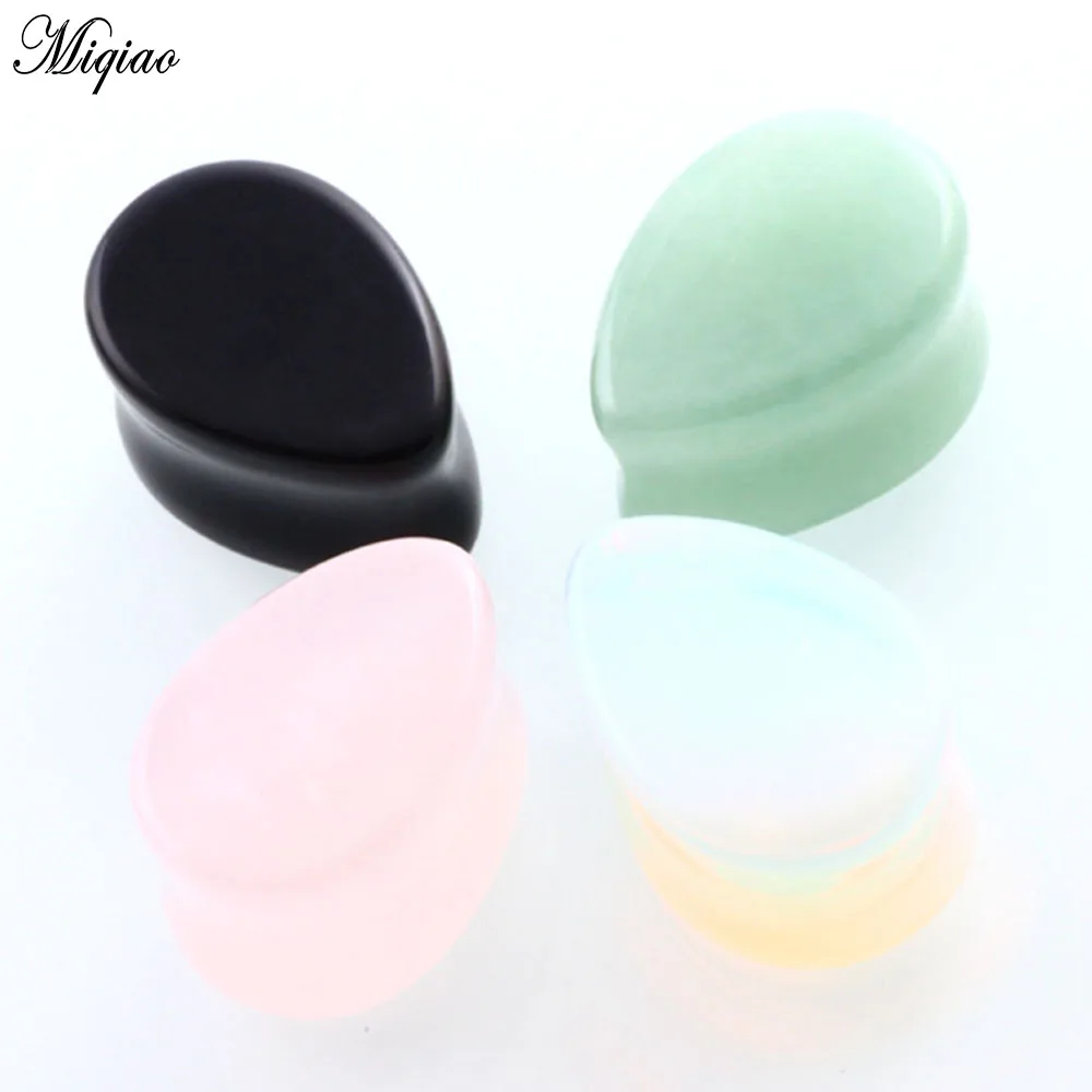 

Miqiao 2pcs Fashionable Hot-selling Water Drop Stone Ear Expander 6mm-16mm Exquisite Human Body Piercing Jewelry