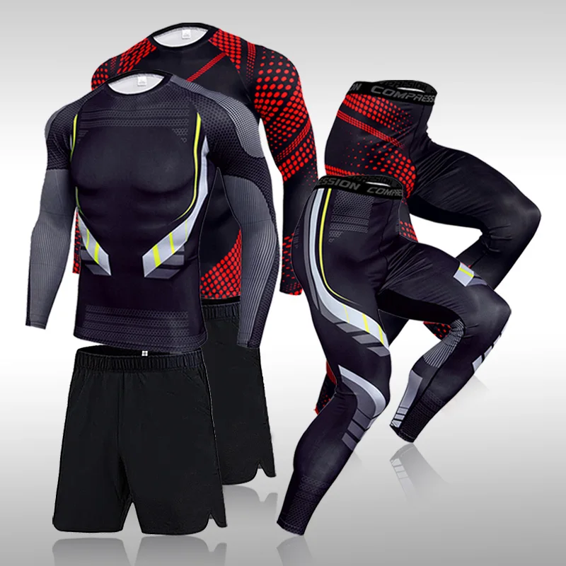 Gym Men's Running Fitness Sportswear Athletic Physical Training Clothes Sports Suits Workout Jogging Rashguard Husband | Спорт и
