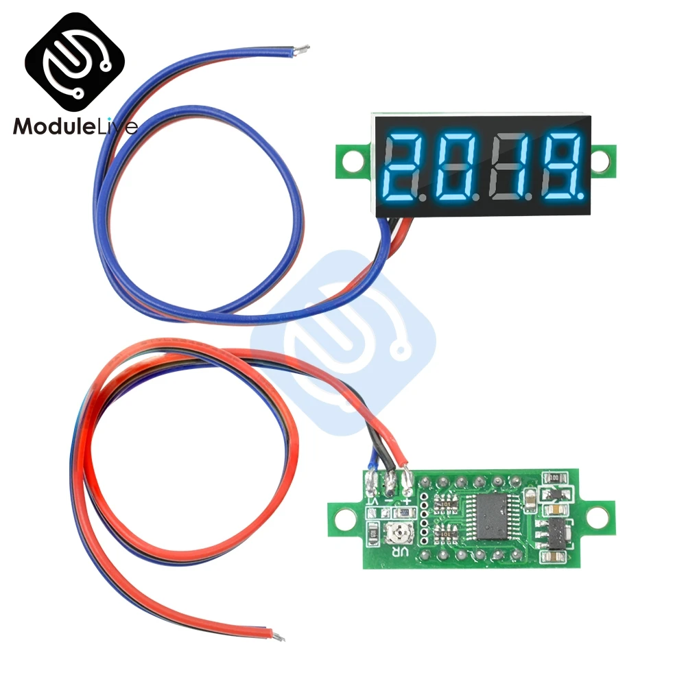 DC 0-100V 0,3" 0,36 дюймов цифровая панель вольтметра 4 цифры по ценам от производителя автомобильный вольтметр 12V 48V 60V Батарея Ёмкость тестер детектор инструмент