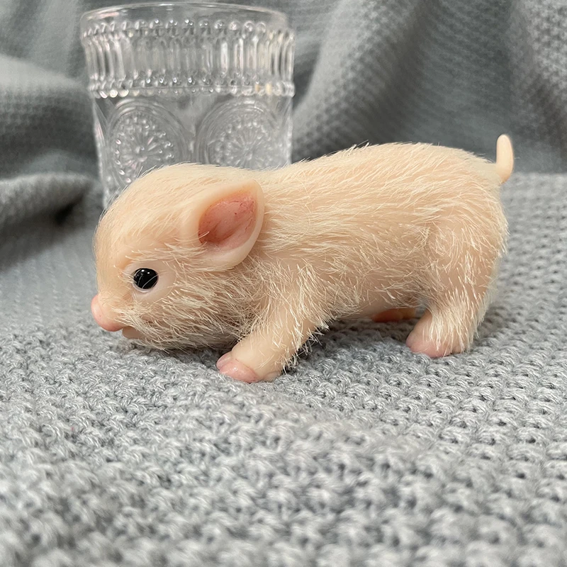 Reborn Silicone Mini Baby Pig Full Body Lifelike Piglet 5inches 