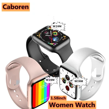 

Wholesale 3Pcs W26M 1.58inch 320*385 Resolution Dial Answer Women Smart Watch Bluetooth Call Black Music Heart Rate