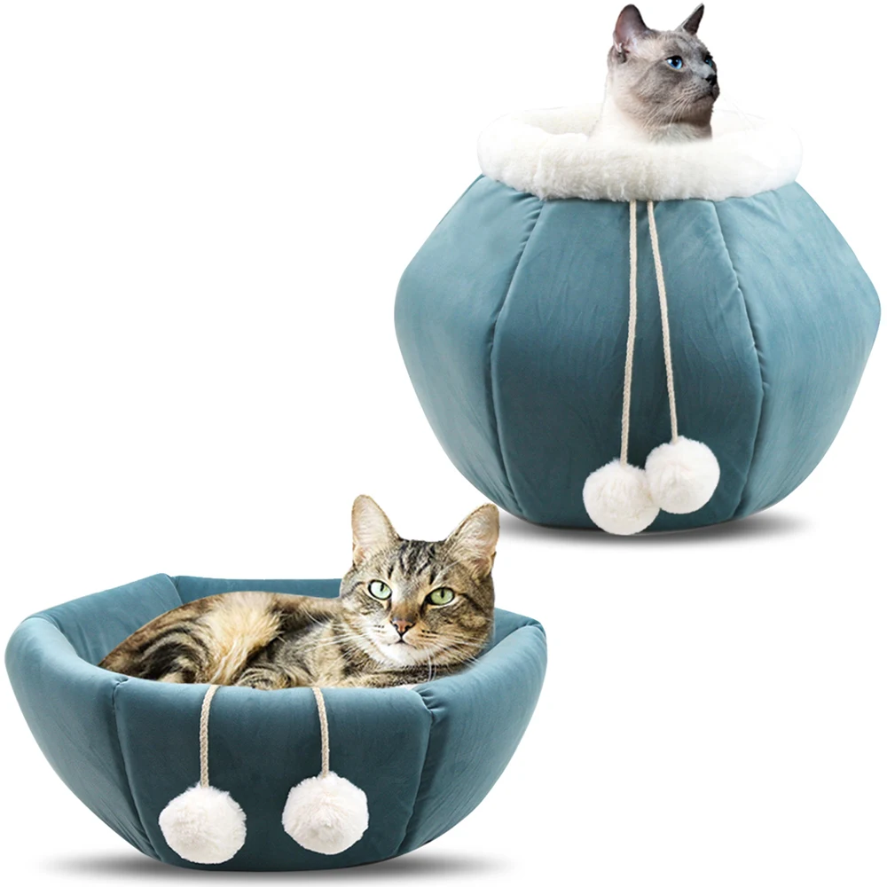 

Cat Bed Foldable Winter Soft Warm Tent Pet Dog Cat Beds Washable Puppy Cat Sleeping Bag Basket Mat House Kennel Cat Supplies