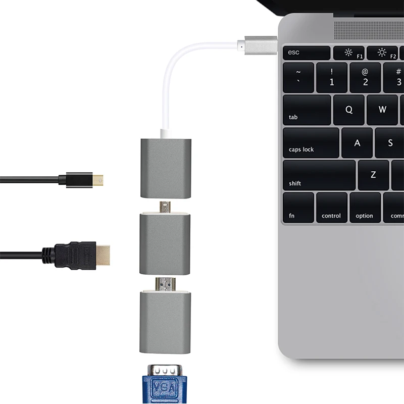 JCKEL USB C концентратор HD 4K 60Hz Тип к DP HDMI VGA три этапа Сплит для ТВ ноутбука PS4 проектор