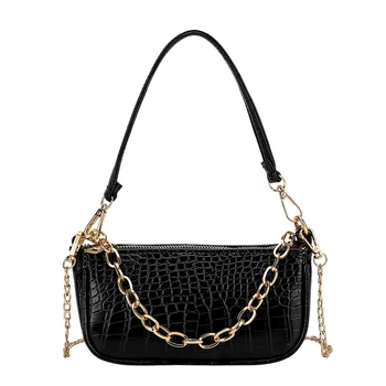 

Alligator Pattern PU Leather Shoulder Bags For Women 2020 Solid Color Lady Handbags and Purses Female Small Clutch Travel Handba