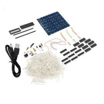 LEORY 8x8X8 512 LED DIY 3D LED Light Cube Kit Wi-Fi Connected APP Control Music Spectrum LED Display Equipment MP3 DAC Circuit single chip light column led 8x32 light cube spectrum electron diy production circle dot matrix send program