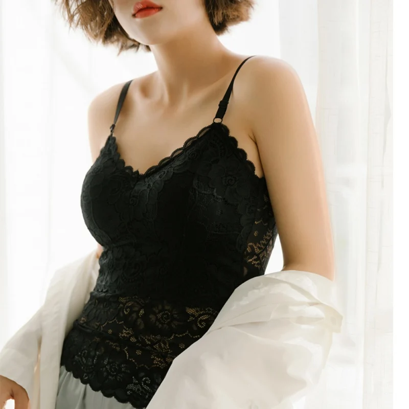 Женский Повседневный лифчик, сексуальные кружевные лифчики, облегающие красивые топы с открытой спиной, Длинный жилет, нижнее белье, сексуальное нижнее белье