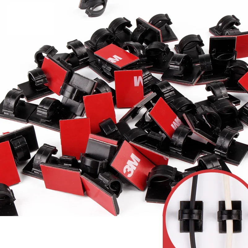 Car Self Adhesive Cable Clip Auto Driving Recorder Wire Management Clamps GPS Data Line Organizer Cord Tie Holder Fixed Clips