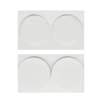 

2Cavity Large Round Disc Candy Silicone Mold Shallow Cylinder Cake Fondant Mould