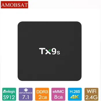 

tanix TX9s TV Box Amlogic S912 Octa Core Android 7.1 TV Box 2GB RAM 8GB ROM 2.4GHz Wifi 4K 1000M LAN Media Player