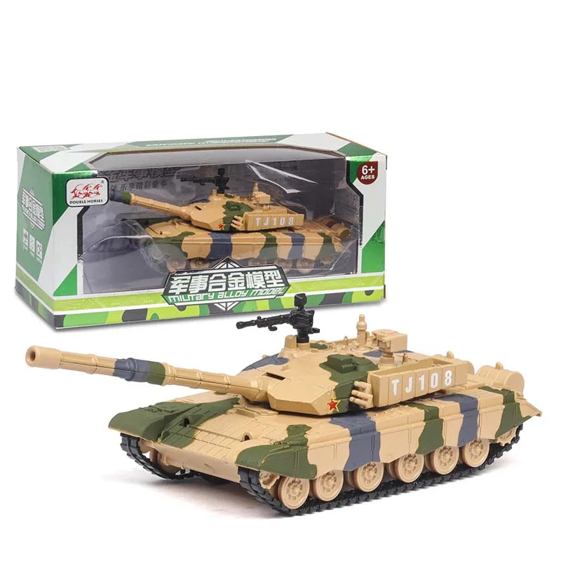 1/32 99 Тип главный боевой танк модель игрушечного транспортного средства моделирование сплав задний светильник звук детские игрушки для детей - Цвет: Цвет: желтый