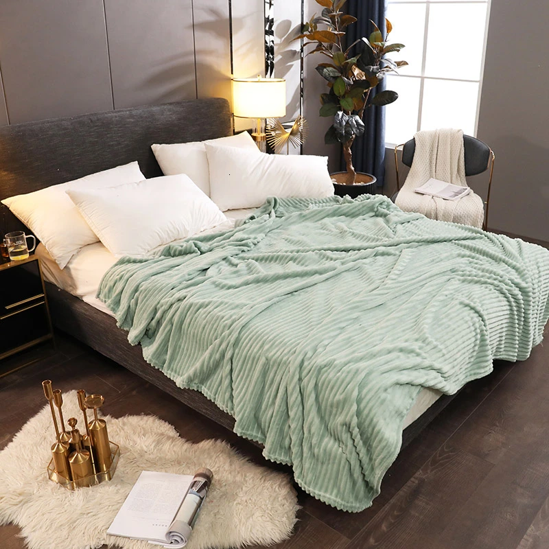 model 8 Winter Flannel Blanket Bedspread Super Warm Bedding Blankets Home Sofa Chair Plane Travel Soft Plush Solid Color Bed Covers - Цвет: model 8