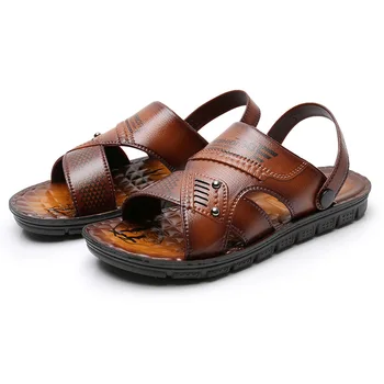 

2020 New Vintage Fashion Sandals Men's Outdoor Cool Slippers Sandalias De Hombre Male Comfortable Shoe Flat Soft Sandals