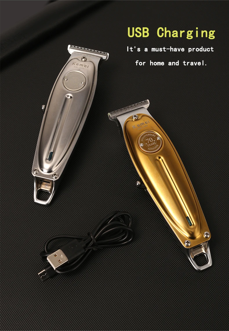 Kemei Professional Hair Clipper All Metal Men Electric Cordless Hair Trimmer 0mm Baldheaded T Blade Finish Haircut Machine 1949 Kemei Professional Hair Clipper All Metal Men Electric Cordless Hair Trimmer 0mm Baldheaded T Blade Finish Haircut Machine 1949