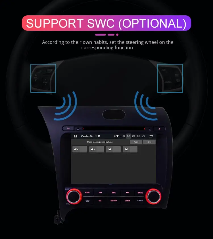 Excellent Besina Android 9.0 Car DVD player For Kia CERATO K3 FORTE 2013 2014- 2016 2Din Car Radio GPS Navigation Stereo WIFI 4G+64G Audio 12