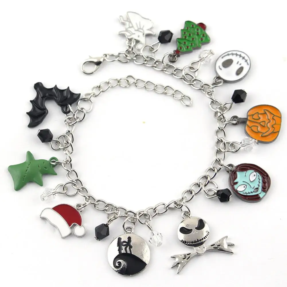Charming Bracelet Christmas Tree Scared Skull Pumpkin Bracelets Jewelry For Female Halloween Party Gifts | Украшения и аксессуары
