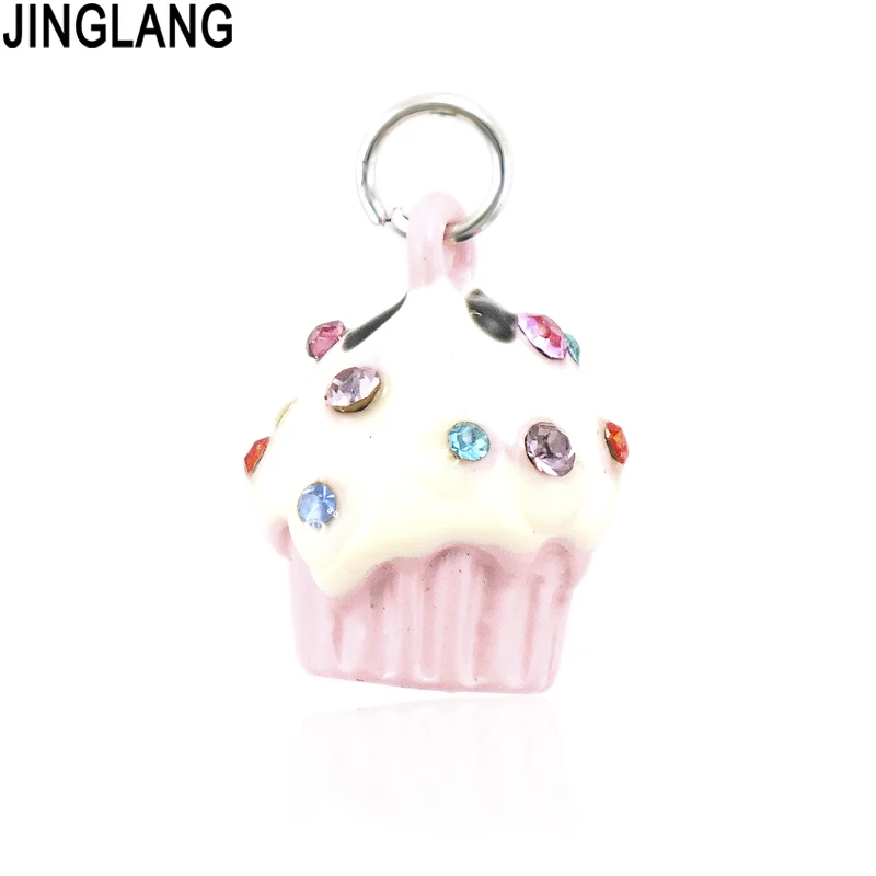 JINGLANG розовый торт шарм кулон для DIY Изготовление ожерелья поиск ювелирных