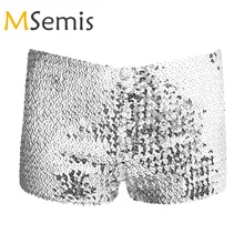 Женское блестящее нижнее белье, эластичные Блестящие Блестки, для танцев, для отдыха, мини шорты, боксеры, трусы, нижнее белье для клубов, мероприятий, на каждый день, для вечера