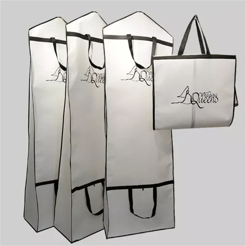 Nuevo Material grueso no tejido de gran tamaño para vestido de noche de boda, Protector contra el polvo, bolsa a prueba de polvo, logotipo impreso