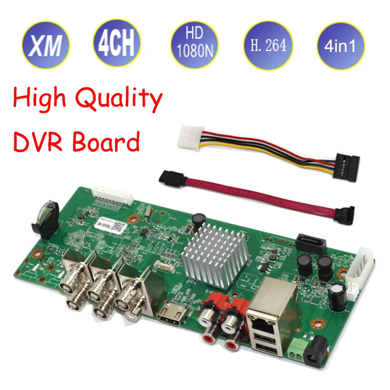 Xmeye 4CH AHD CVI TVI CVBS 1080N 4 Channels DVR Board Surveillance Security CCTV  DVR Main Board For Cameras 1 SATA Hard Disk